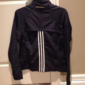 New Adidas zip up minimalist stripe vented athletic windbreaker track jacket